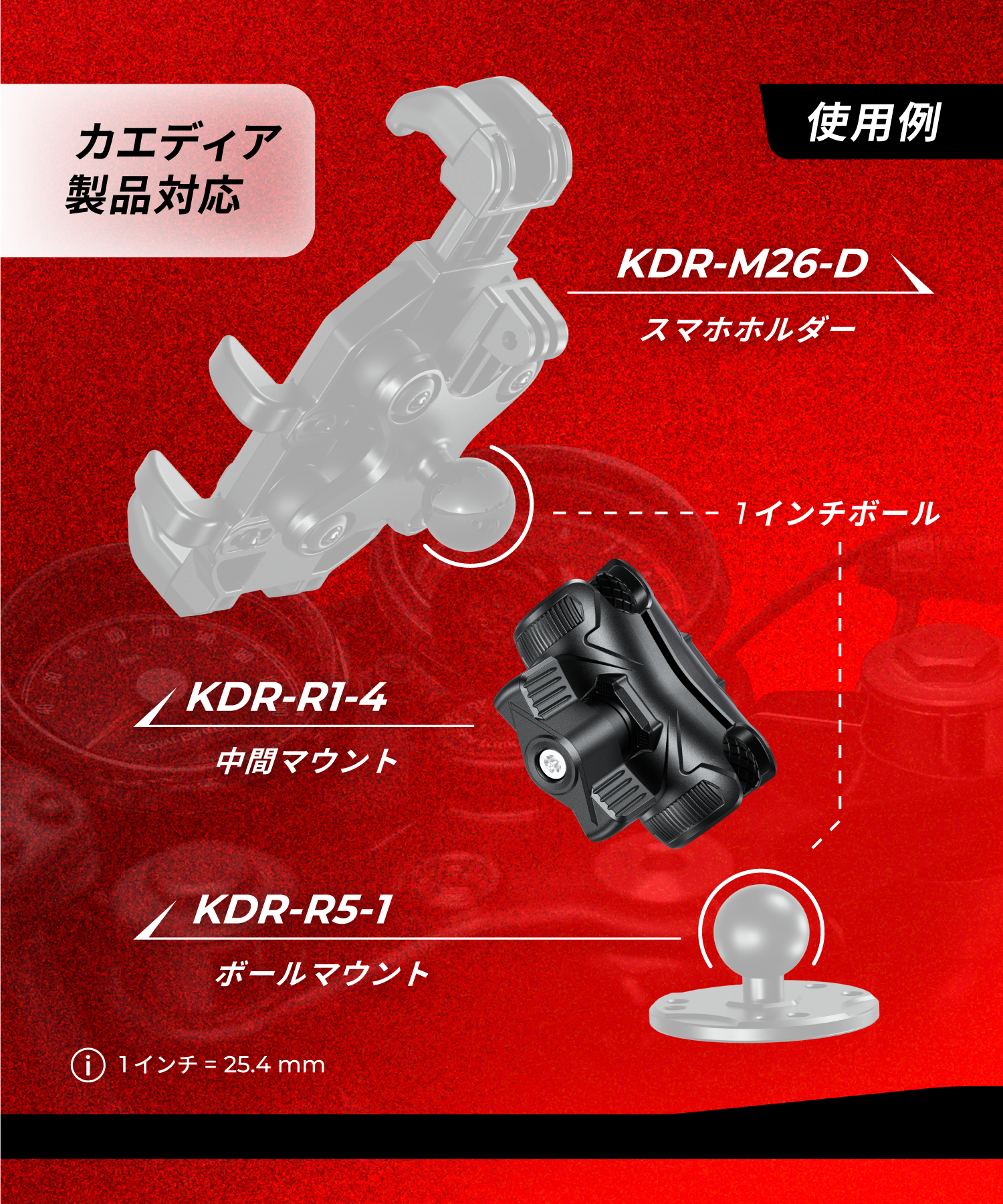 Adjustable Anti-theft Intermediate Mount 60mm KDR-R1-4