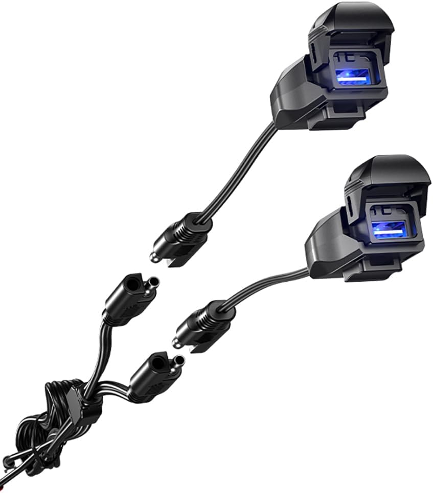 【IP68防水規格認証！】バイク USB電源 カエディア 防水 スマホ 充電 USB2ポート 高輝度の青LEDデジタル電圧計付き B3 安全性 利便性