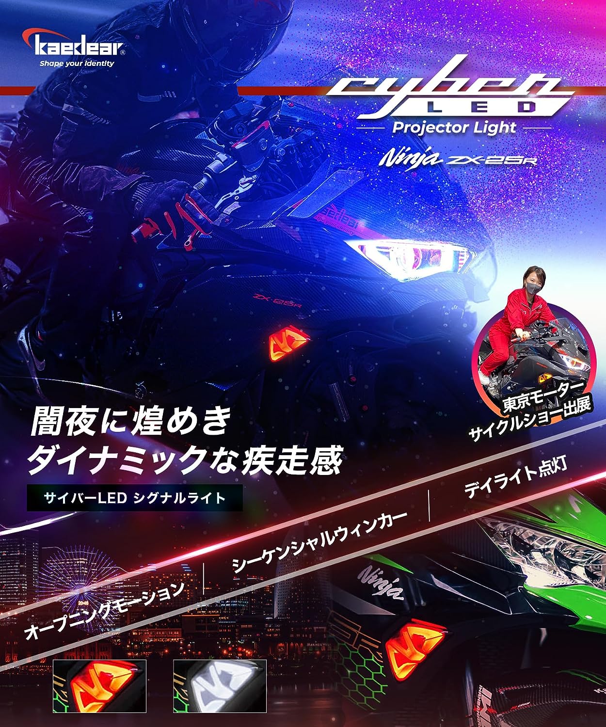 ZX25R LEDウィンカー ポジション機能付き JPA製 カワサキ - バイク