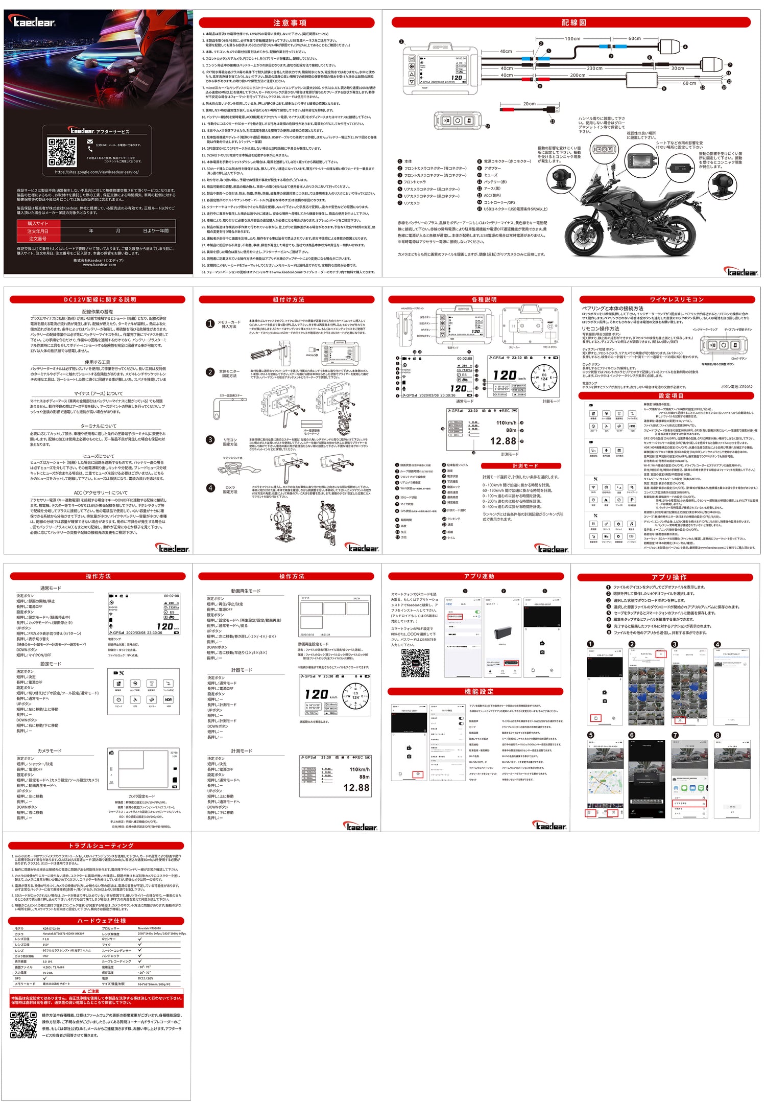 Instruction Manual for Drive Recorder KDR-D702-60