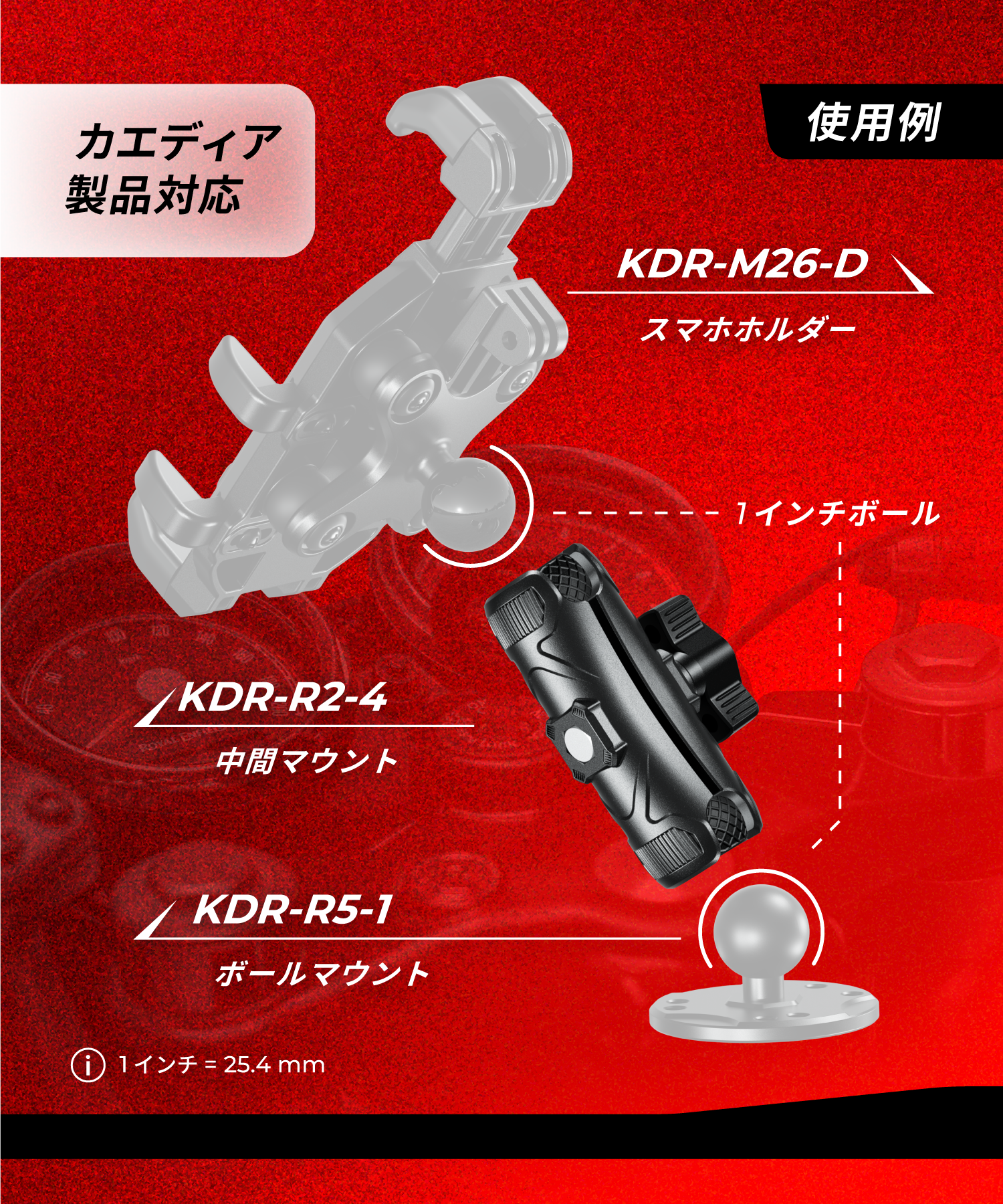 Adjustable Anti-theft Intermediate Mount 90mm KDR-R2-4